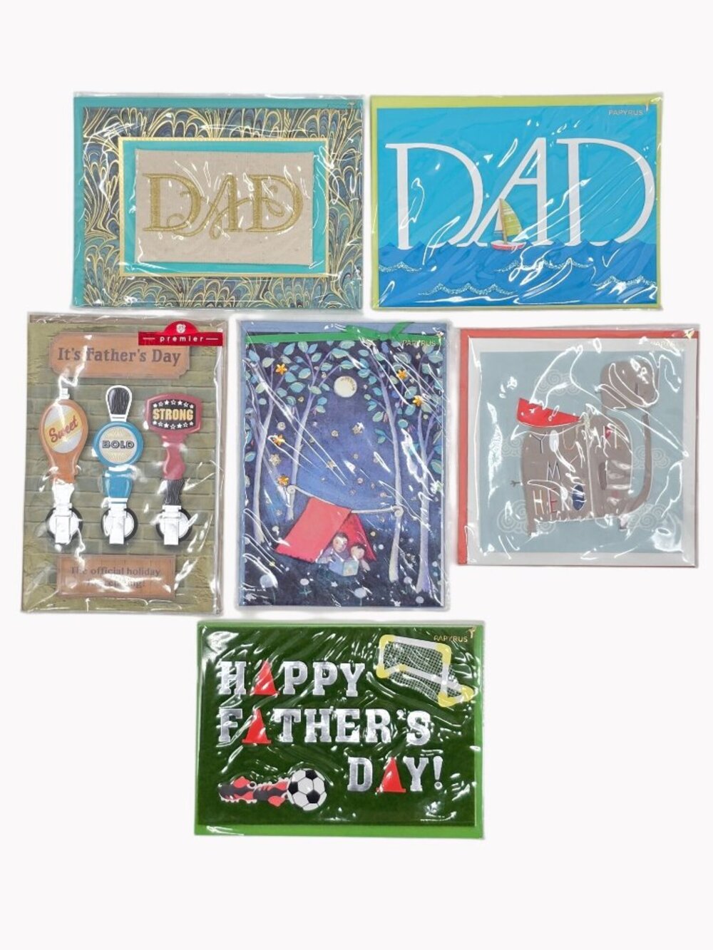 Fathers Day Cards Lot of 7 Embellished Papyrus American Greetings Premier New